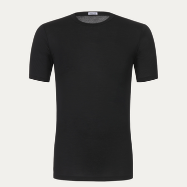 Cotton Crew-Neck T-Shirt in Black