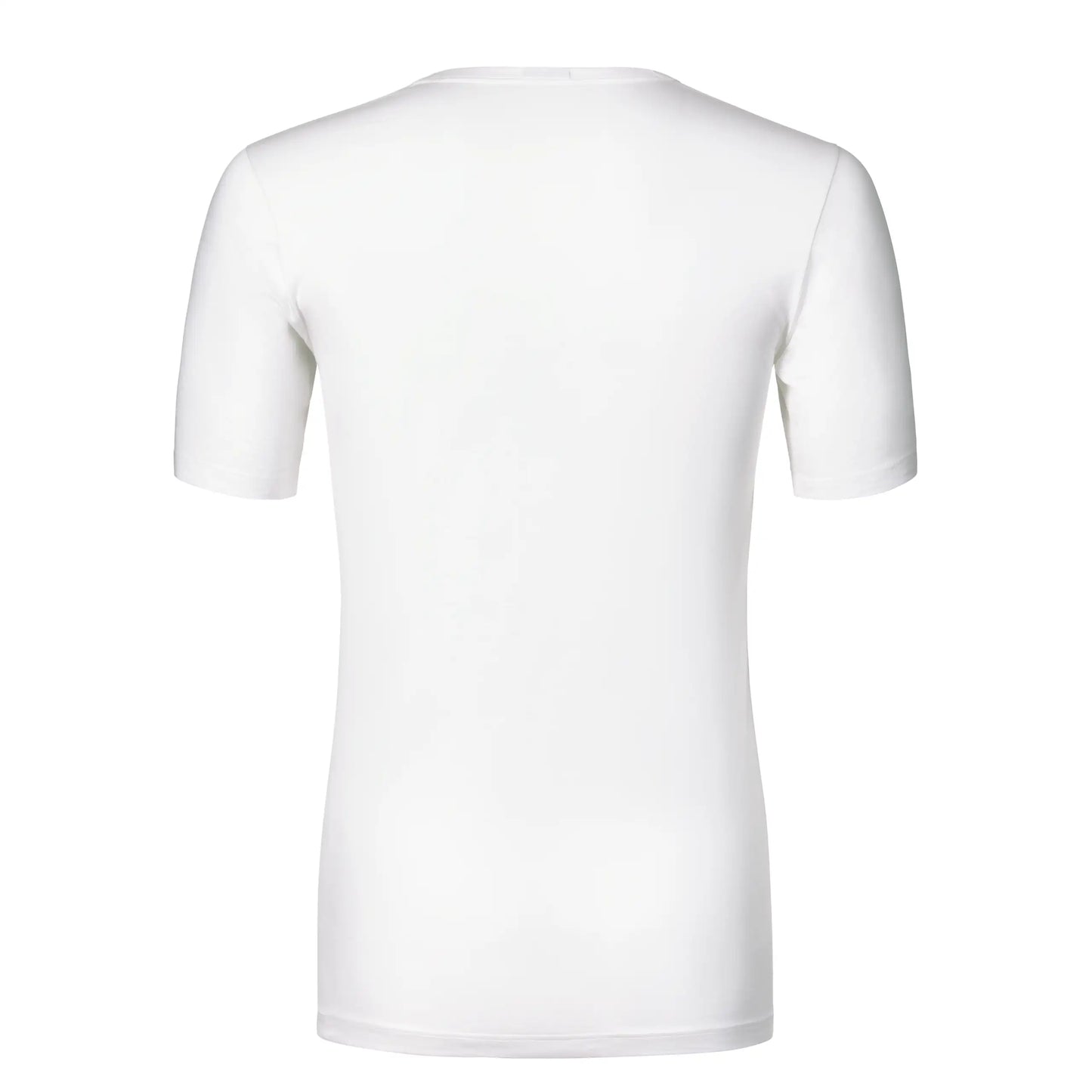Baumwoll-T-Shirt mit V-Ausschnitt in Weiß