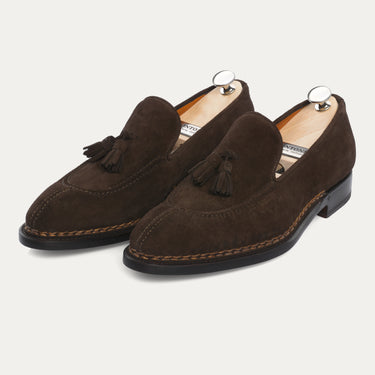 Bontoni «Magnifico» Suede Tassel Loafer in Dark Brown - SARTALE
