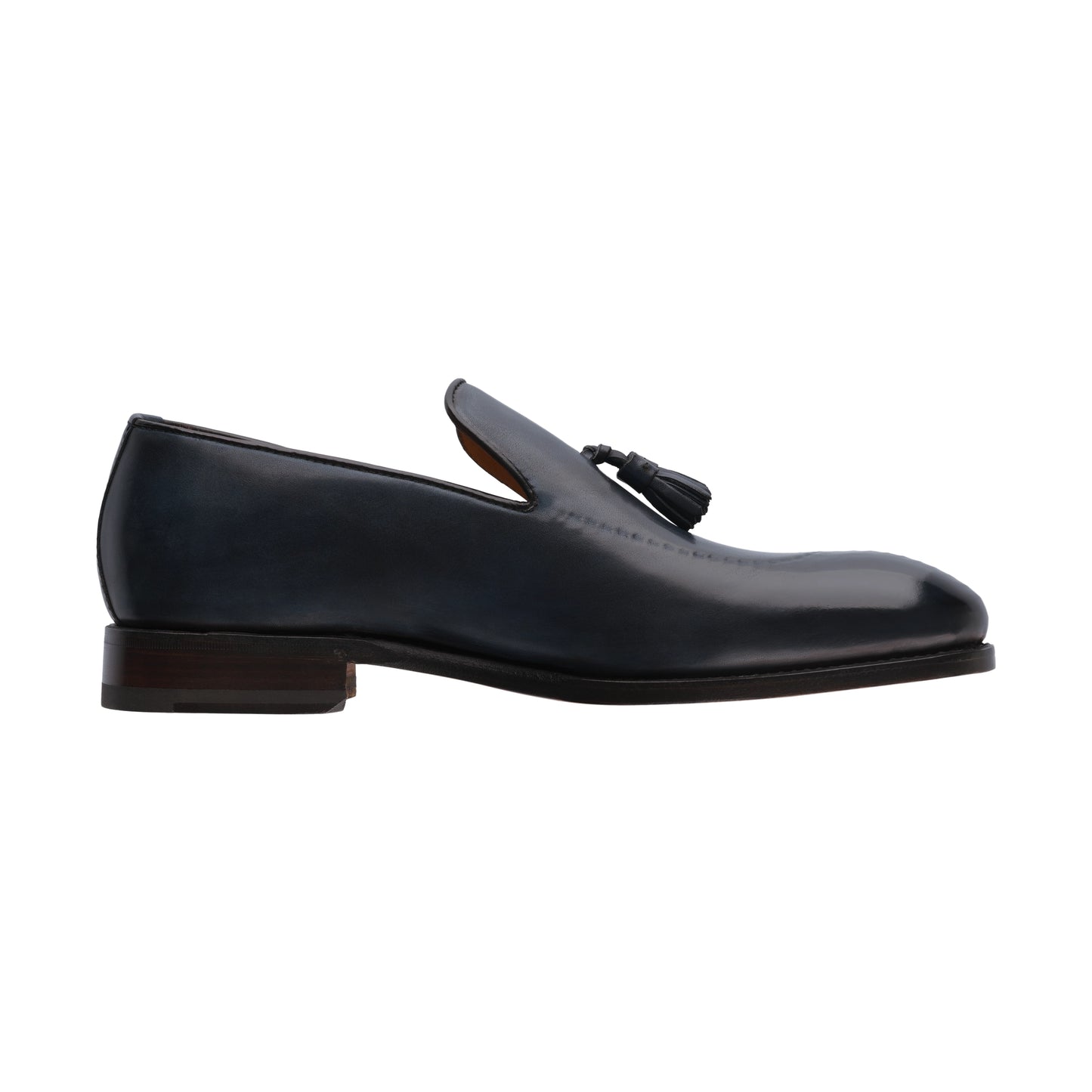 "Magnifico Reverse" Loafer with Tassels in Navy Blue