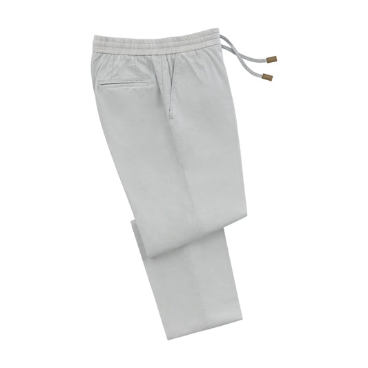 Cotton-Silk Blend Trousers in Grey