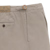 Slim-Fit Cotton Beige Trousers with Buckle Adjusters