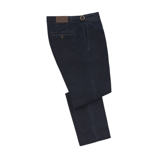 Slim-Fit Cotton-Blend Denim Trousers with Buckle Adjusters