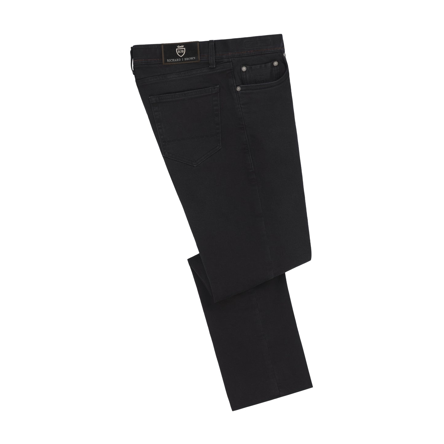 Stretch-Cotton Jeans in Black with Button Fastening