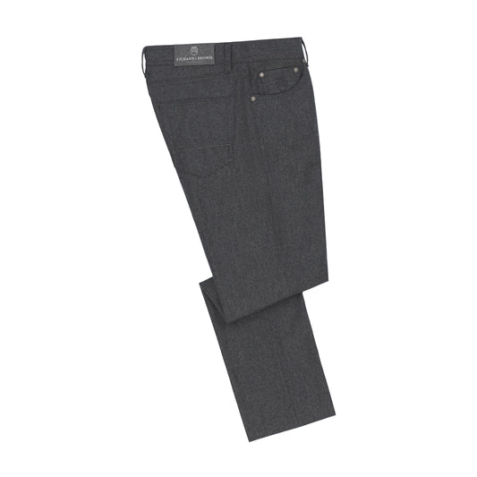 Slim-Fit Wool and Cashmere Jeans in Dark Grey Melange