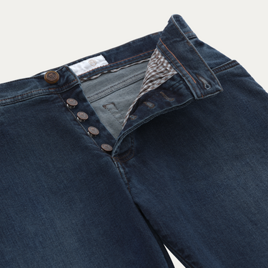 Vaqueros de algodón elástico en denim azul