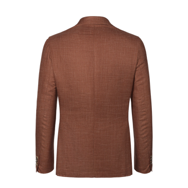 Single-Breasted Wool Jacket in Burnt Terracotta