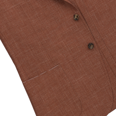 Single-Breasted Wool Jacket in Burnt Terracotta