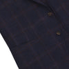 Wool, Silk and Linen-Blend Jacket in Dark Blue and Brown