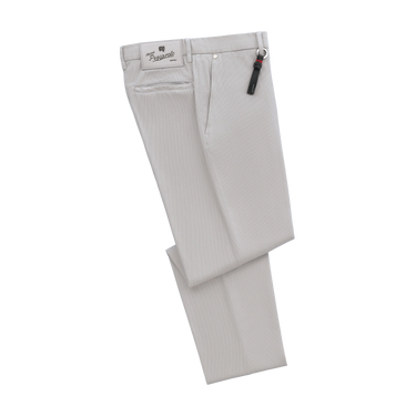 Cotton-Silk Blend Trousers in Pearl Grey