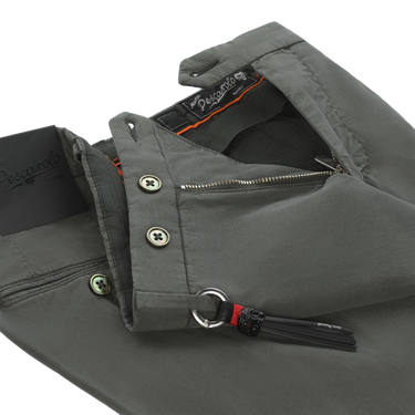 Slim-Fit Trousers in Greyish Green