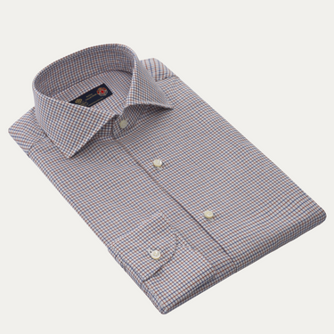 Luigi Borrelli Popeline-Cotton Checked Multicolor Shirt - SARTALE
