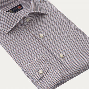 Popeline-Cotton Checked Multicolor Shirt