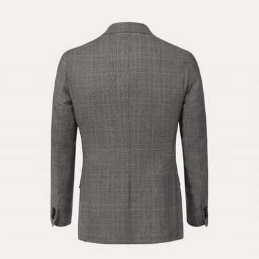 De Petrillo Single-Breasted Prince of Wales Virgin Wool Suit in Grey. Exclusively Made for Sartale - SARTALE