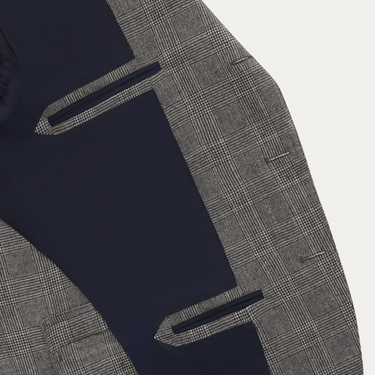 De Petrillo Single-Breasted Prince of Wales Virgin Wool Suit in Grey. Exclusively Made for Sartale - SARTALE