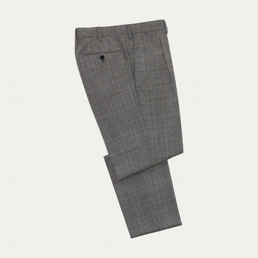 De Petrillo Single-Breasted Prince of Wales Virgin Wool Suit in Grey. Exclusively Made for Sartale - SARTALE