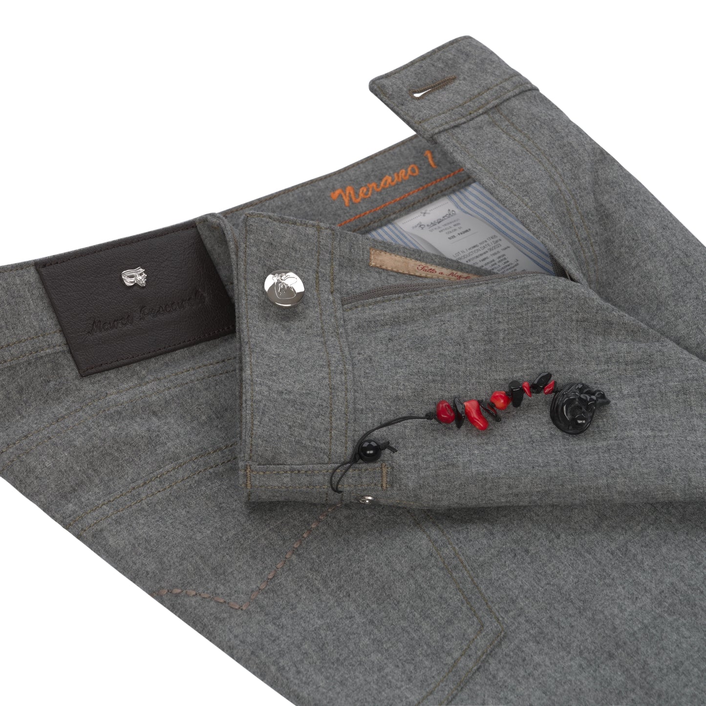 Wool-Blend Five-Pocket Trousers in Light Grey Melange