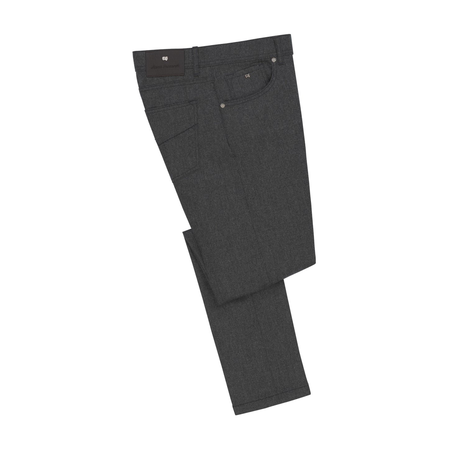 Wool-Blend Five-Pocket Trousers in Grey Melange