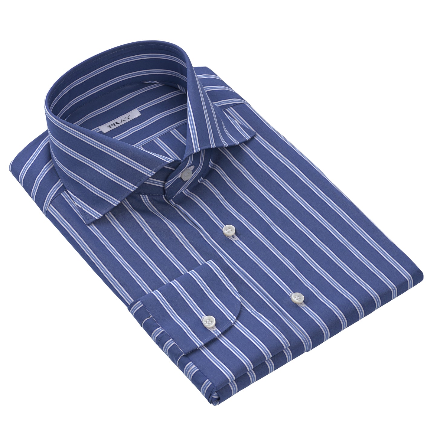 Classic Cotton Shirt in Dark Blue and White