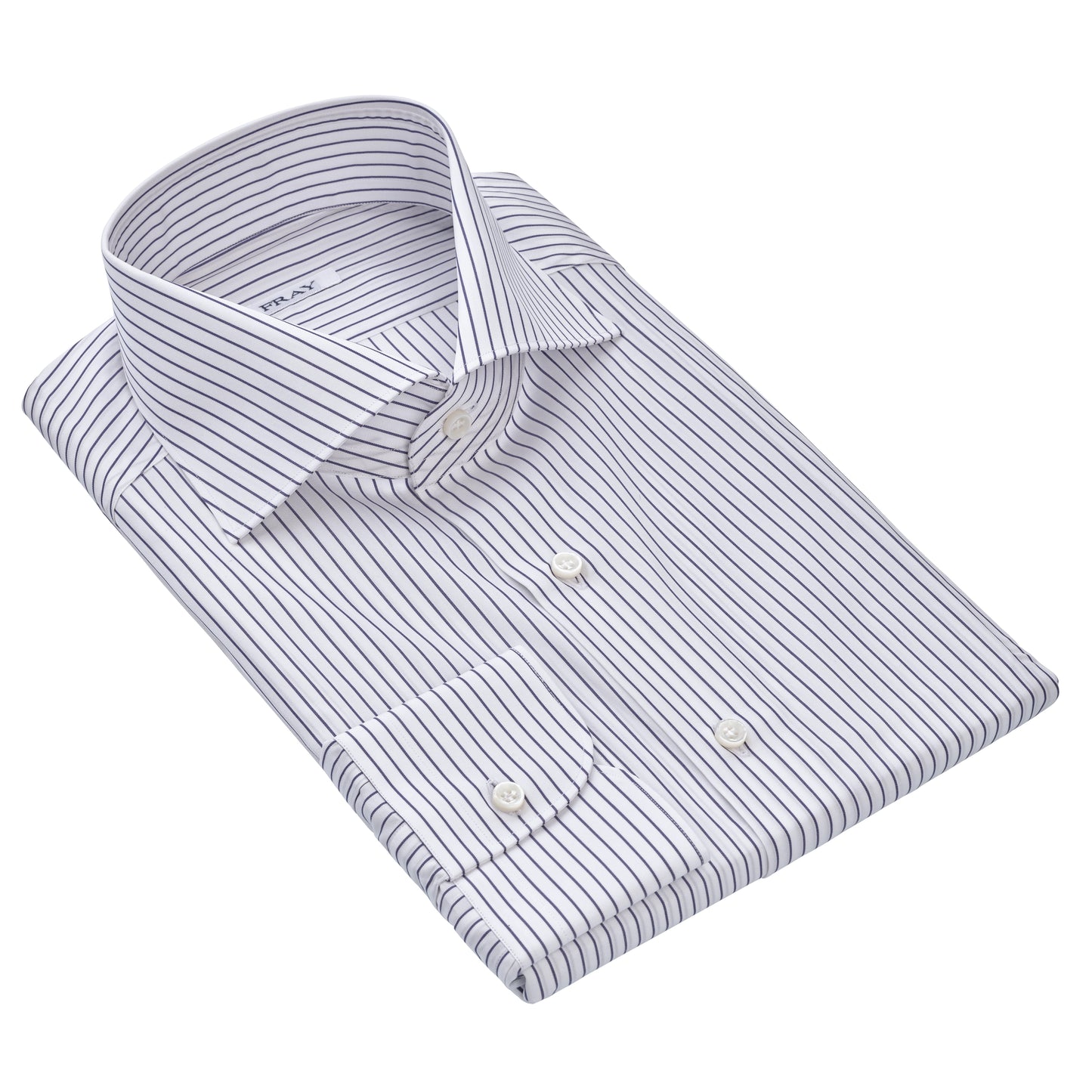 Classic Cotton Shirt in White and Blue