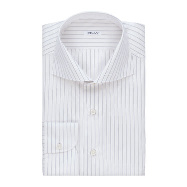 Camisa clásica de algodón en azul oscuro y blanco