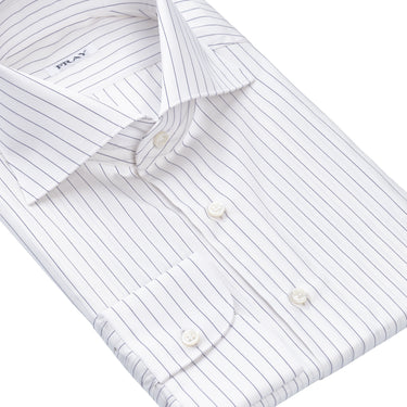 Camisa clásica de algodón en azul oscuro y blanco