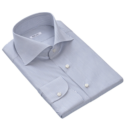 Classic Cotton Shirt in White and Blue