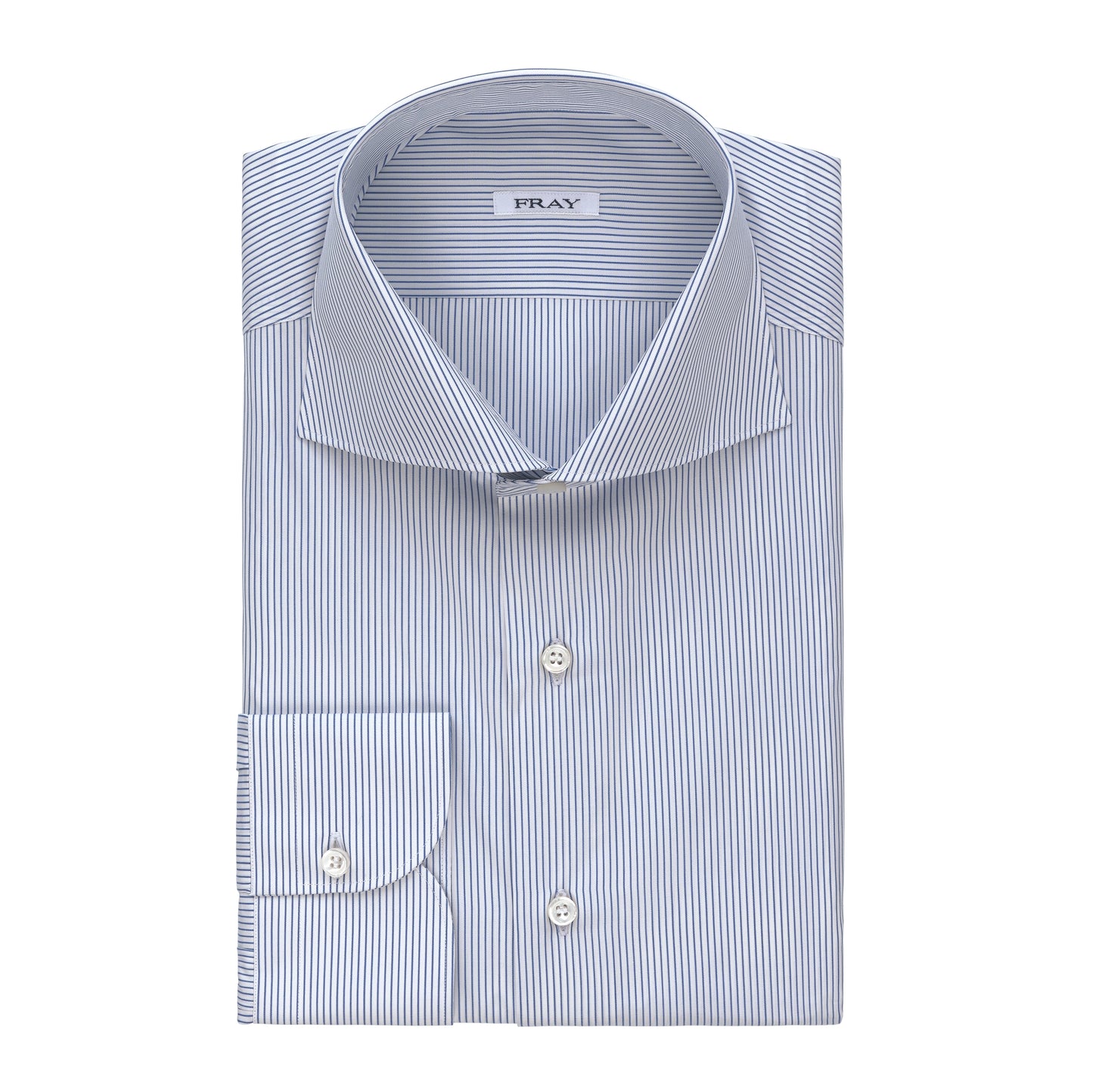 Classic Cotton Shirt in White and Blue