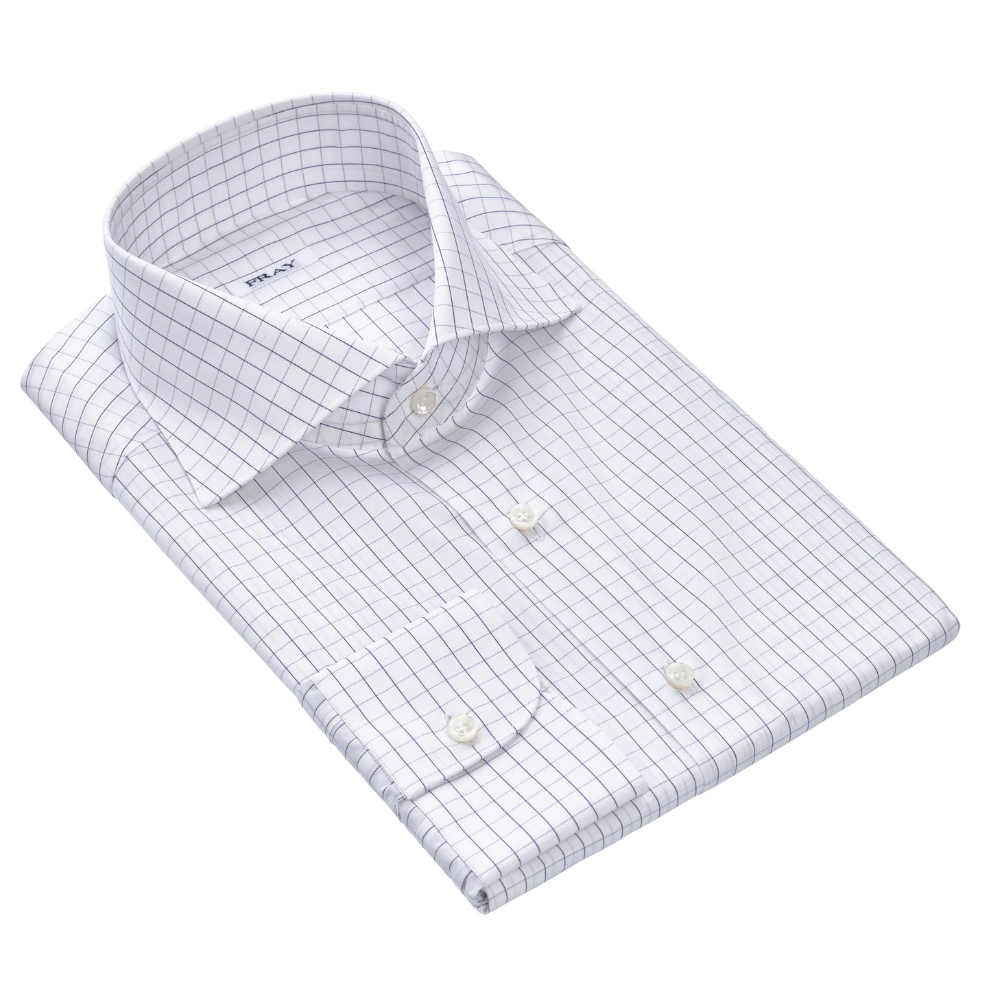 Classic Cotton Shirt in White and Dark Blue