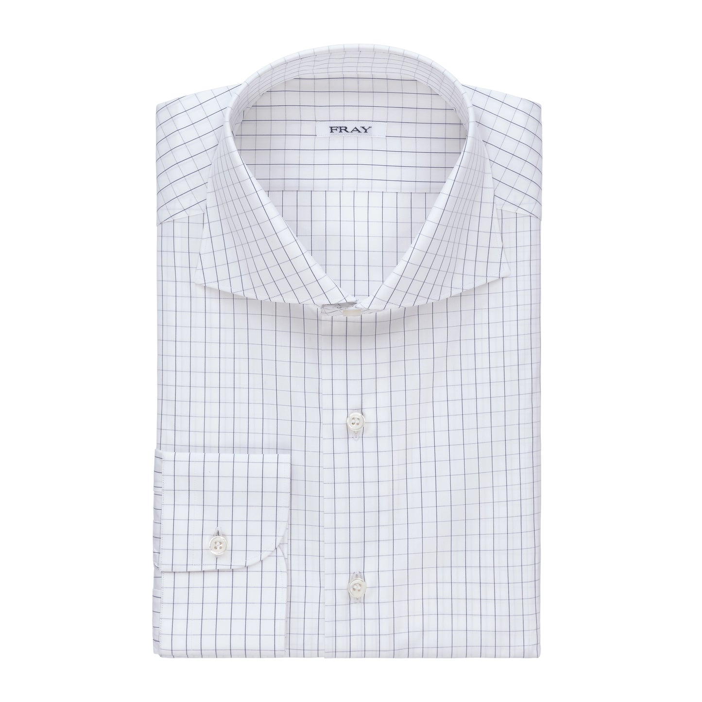 Classic Cotton Shirt in White and Dark Blue