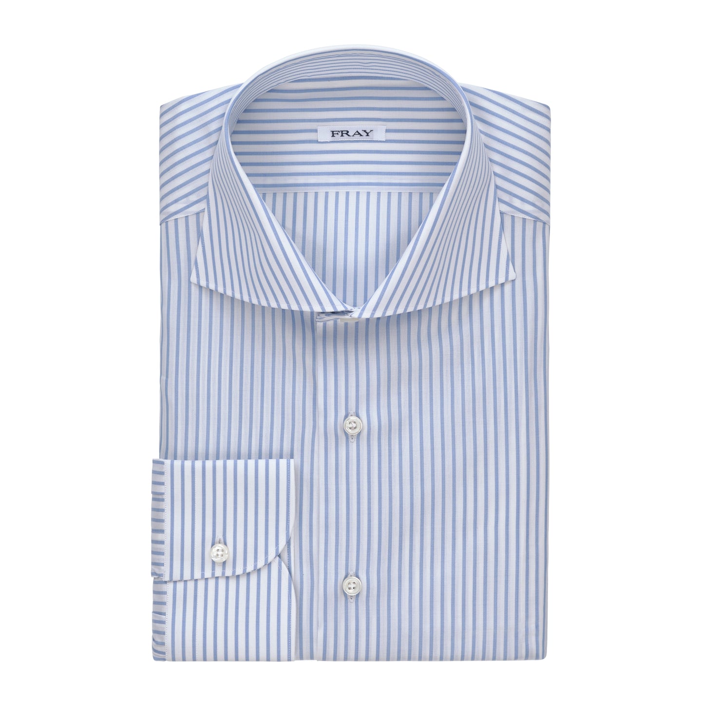 Classic Cotton Shirt in White and Light Blue