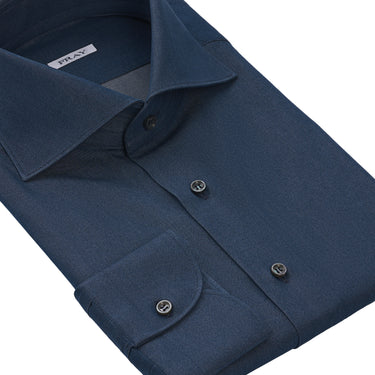 Camisa clásica de algodón en azul denim oscuro
