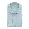Striped Cotton-Linen Shirt in Green and White