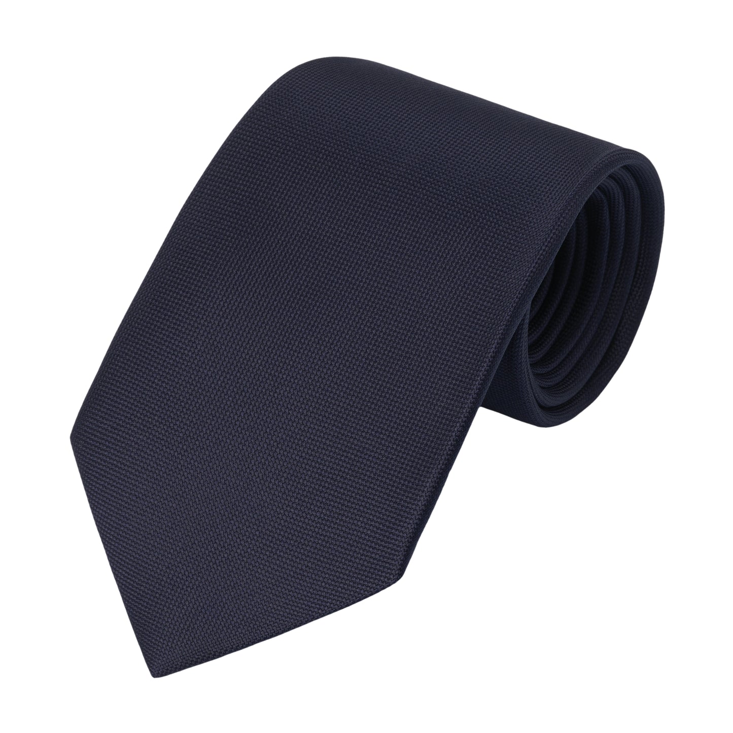 Woven Silk Tipped Tie in Navy Blue