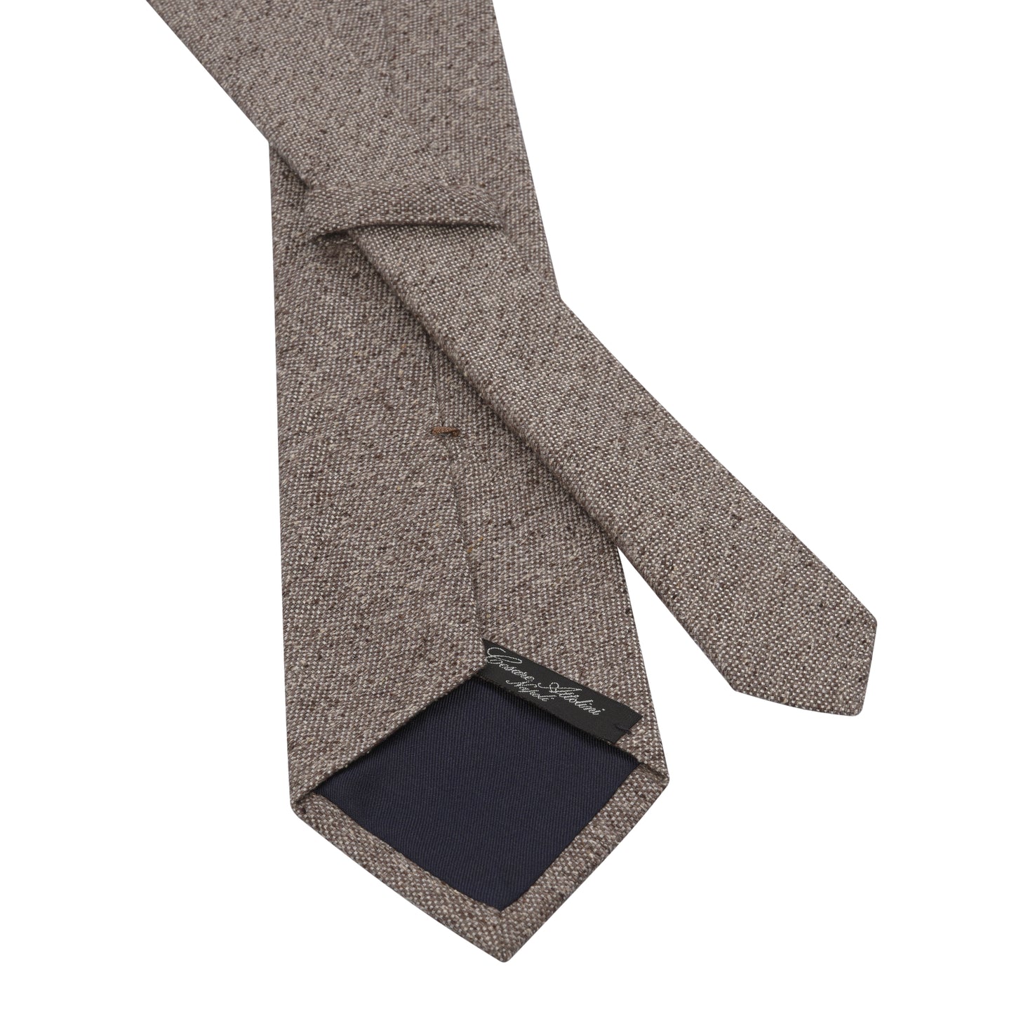 Woven Silk Tipped Tie in Light Brown Melange