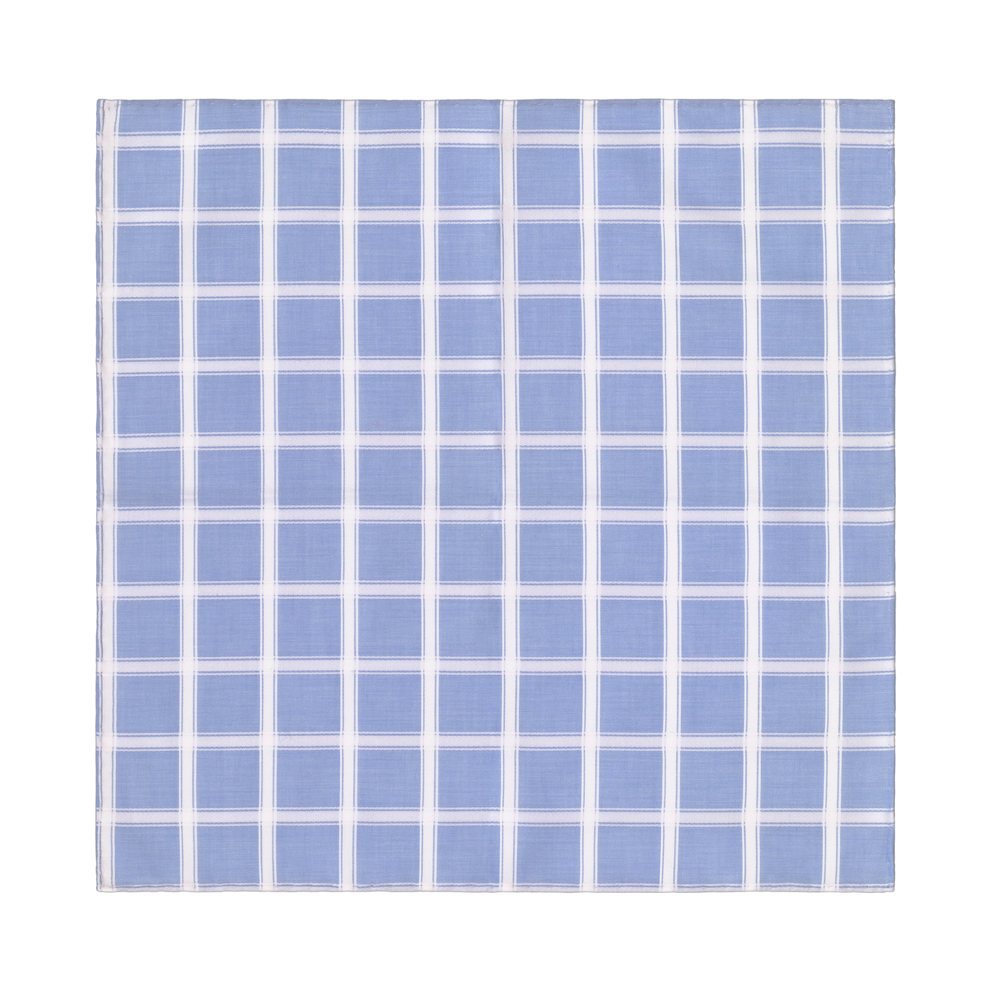 Windowpane Cotton Pocket Square in Light Blue