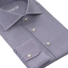 Emanuele Maffeis Bengal-Stripe Cotton Blue Shirt with Cutaway Collar - SARTALE