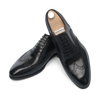 "Libertino no Fiore" Oxford Shoes with Perforated Details and Medallion in Black