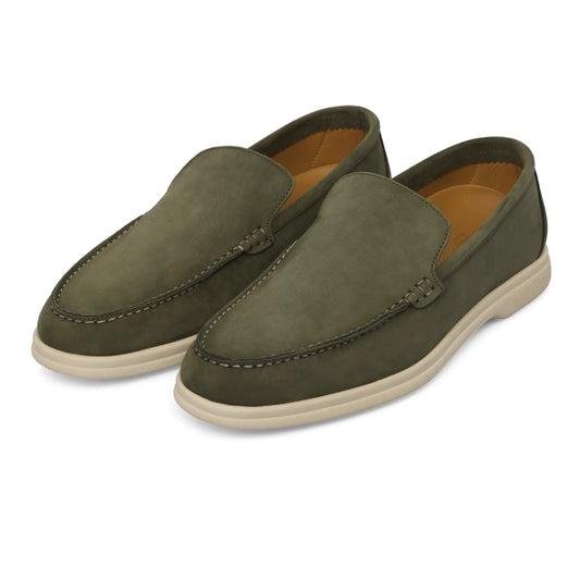 Suede Penny Loafer in Green
