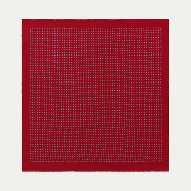Polka Dot Silk Pocket Square in Red