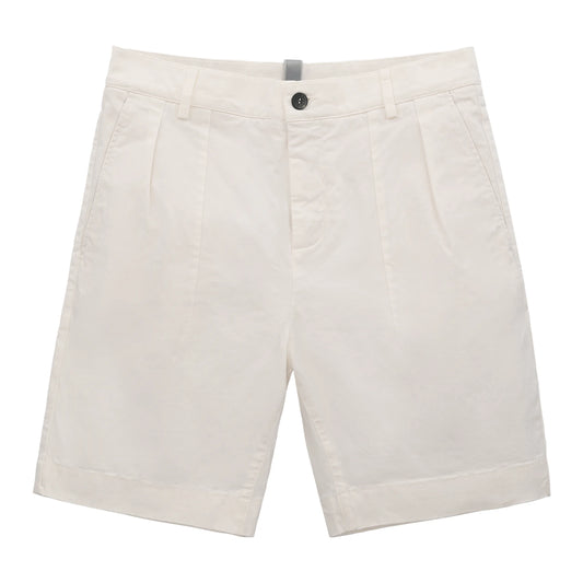 Short Easy Cotton Short Pants in Off White