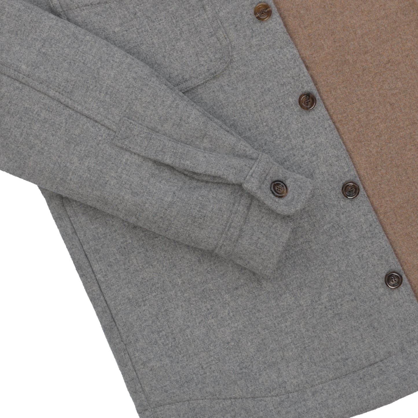 Wool Flannel Jacket in Light Grey