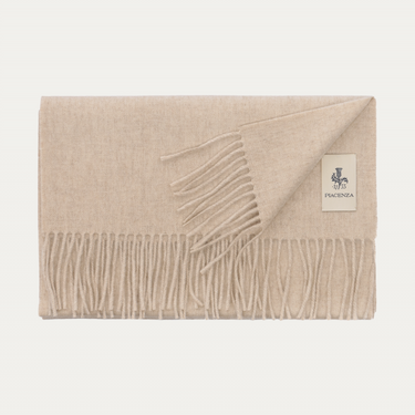 Piacenza Cashmere Fringed Cashmere Scarf in Beige - SARTALE