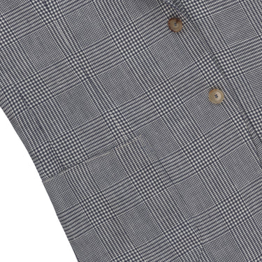 Single-Breasted Glen-Checked Virgin Wool Jacket in Black and White