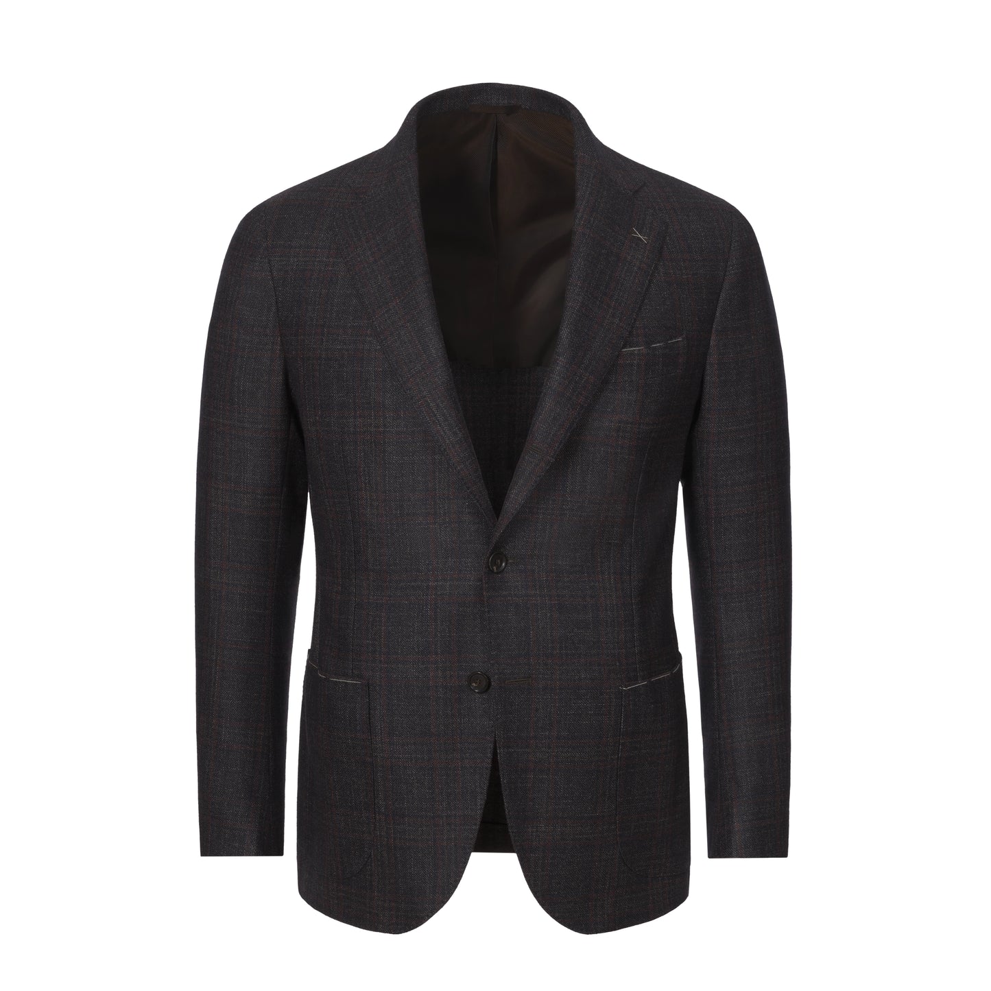 Single-Breasted Wool Jacket in Granite Brown and Red. Exclusively Made for Sartale