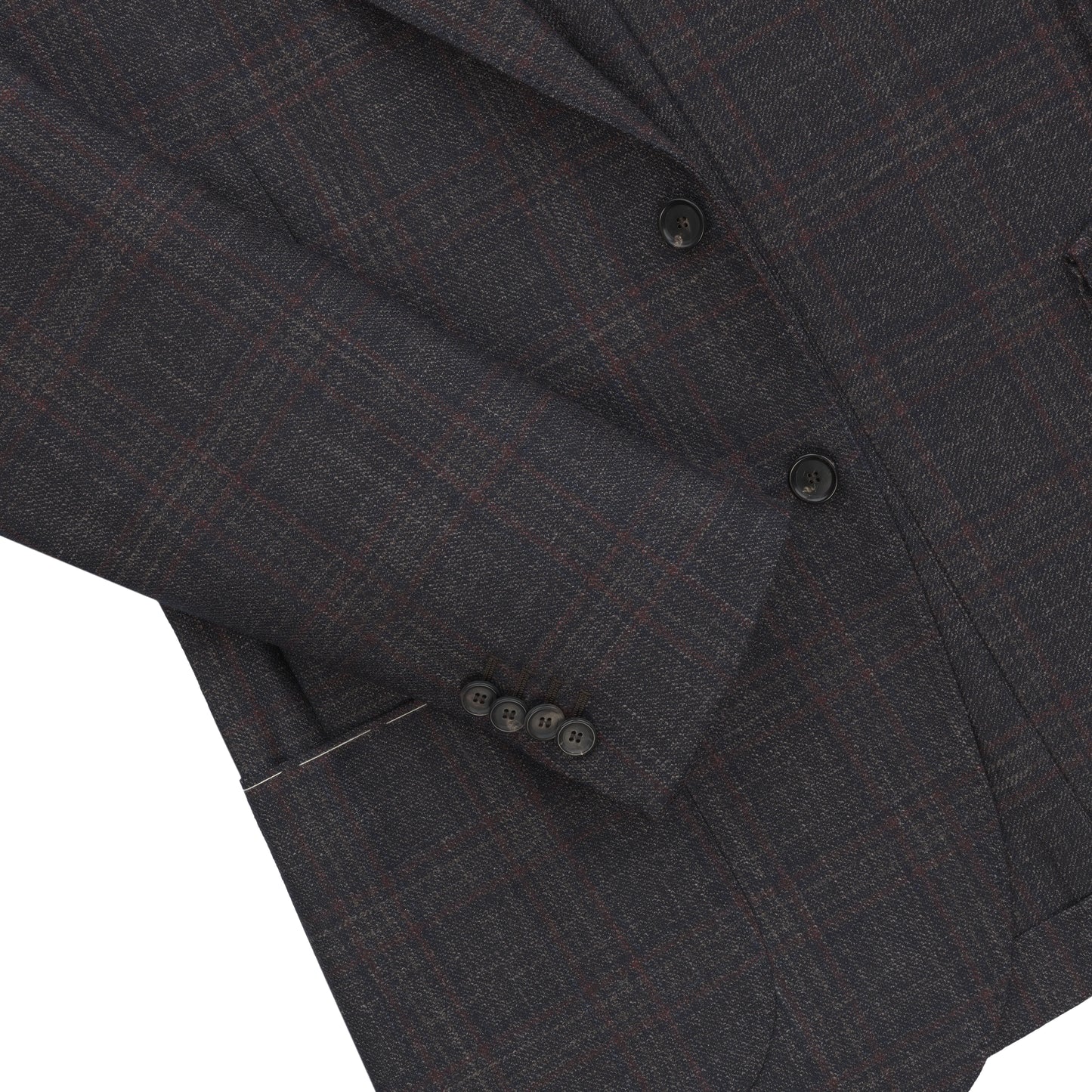 Single-Breasted Wool Jacket in Granite Brown and Red. Exclusively Made for Sartale