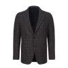 Single-Breasted Wool Jacket in Dark Blue and Brown. Exclusively Made for Sartale