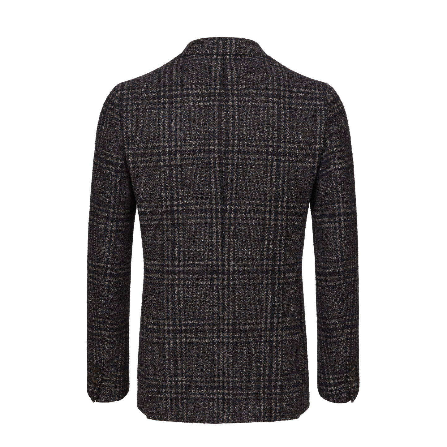 Single-Breasted Wool Jacket in Dark Blue and Brown. Exclusively Made for Sartale