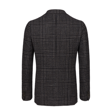 Single-Breasted Wool Jacket in Dark Blue and Brown. Exclusively Made for Sartale