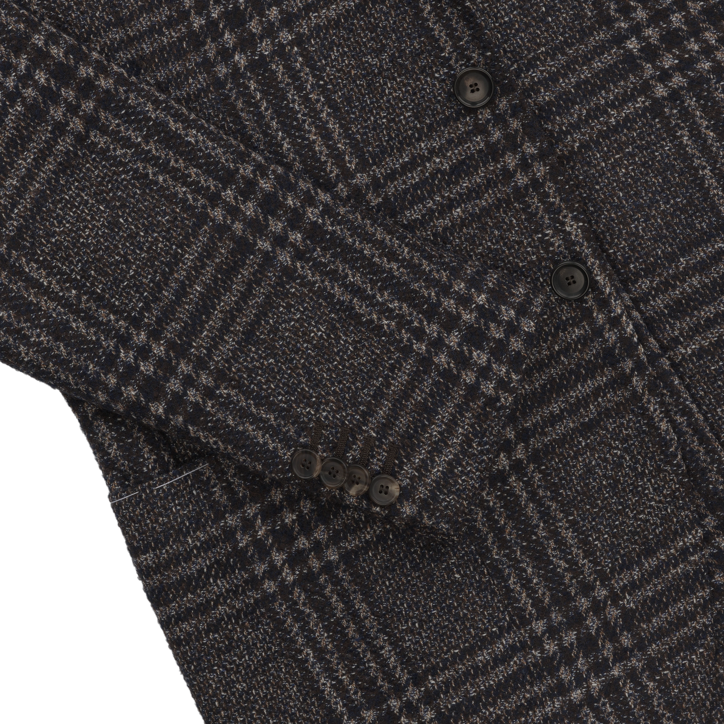 Single-Breasted Wool Jacket in Dark Blue and Brown. Exclusively Made for Sartale